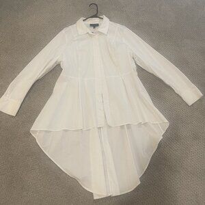 White Hi-Low Blouse by Lane Bryant